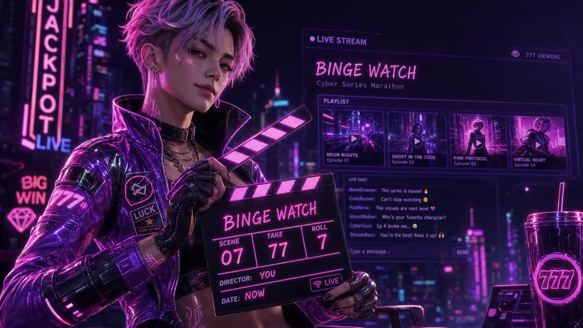 Ilustrasi cyberpunk binge list kamis malam menuju weekend 23- - Spinsakti