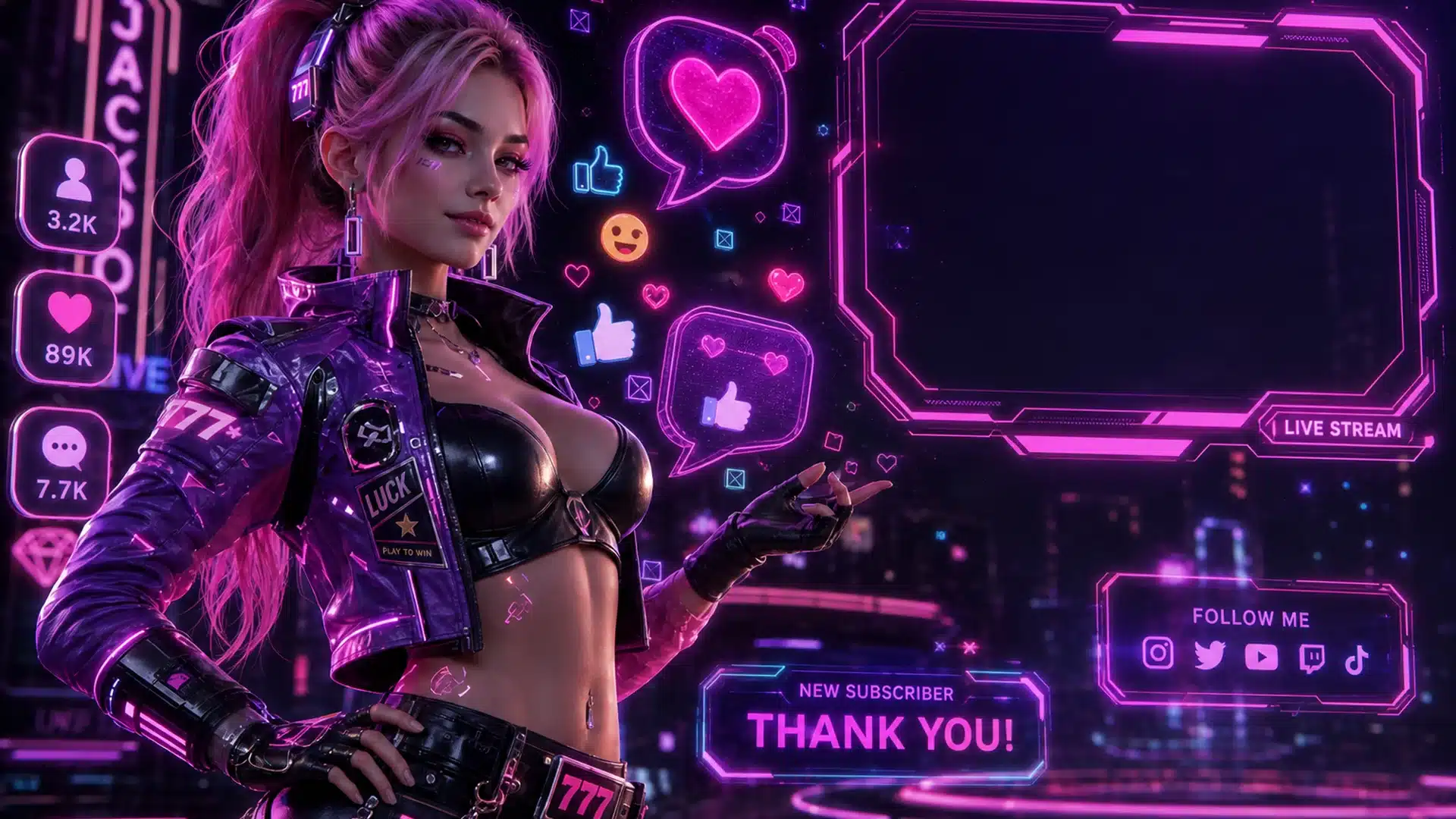 Ilustrasi cyberpunk roundup influencer slot minggu 7 - Spinsakti