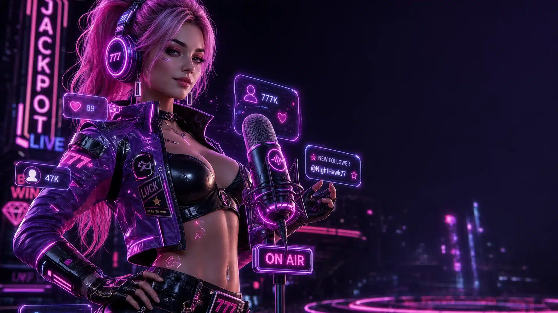 Ilustrasi cyberpunk rekomendasi podcast gaming indonesia - Spinsakti