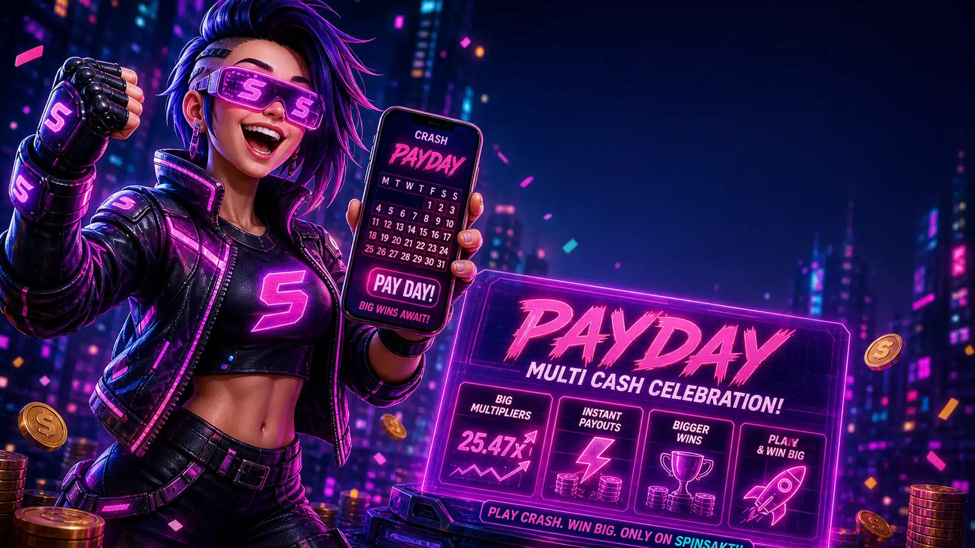 Ilustrasi cyberpunk promo gajian 29 day 2 - Spinsakti