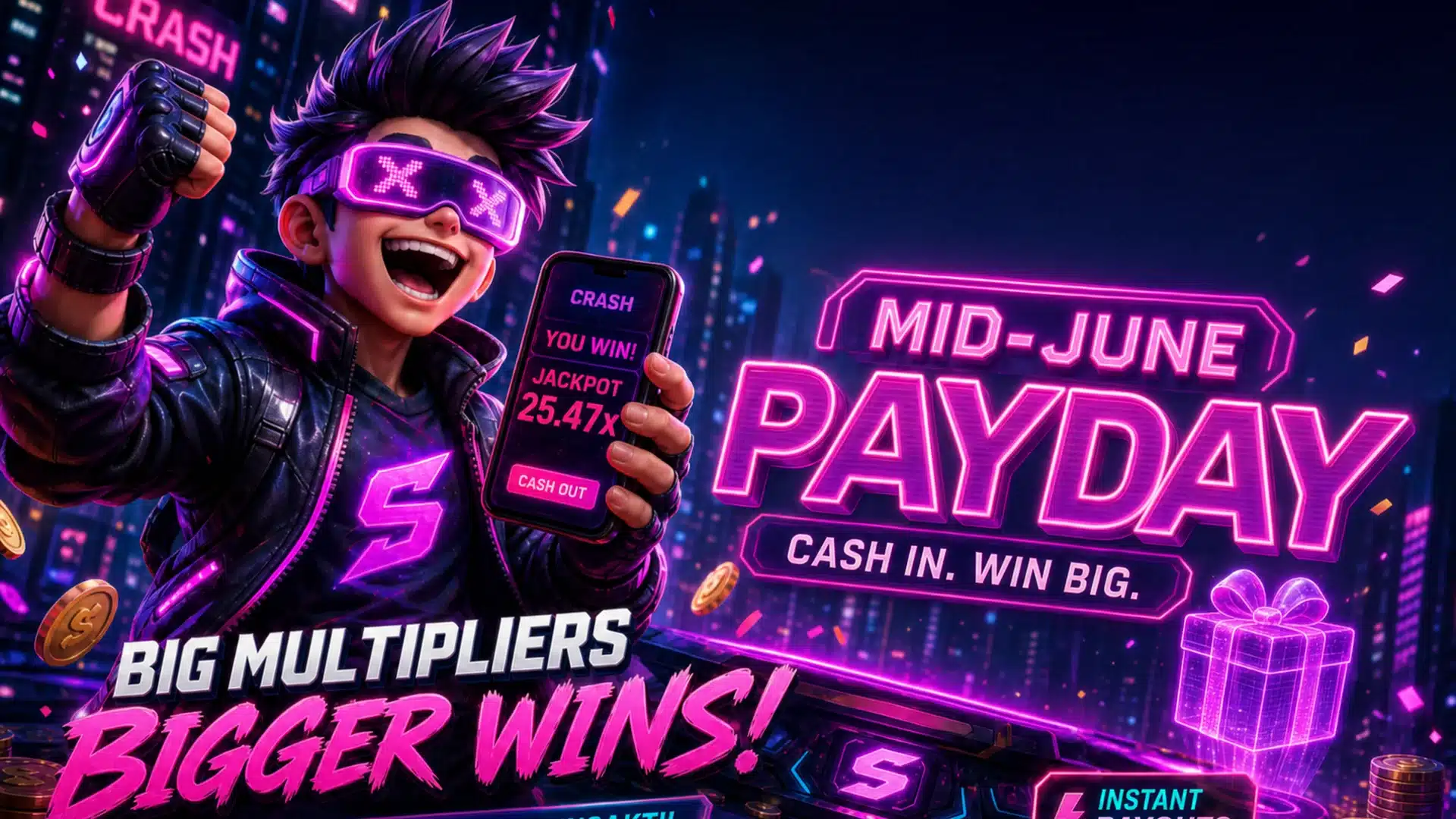 Ilustrasi cyberpunk promo gajian sabtu 13 window start - Spinsakti