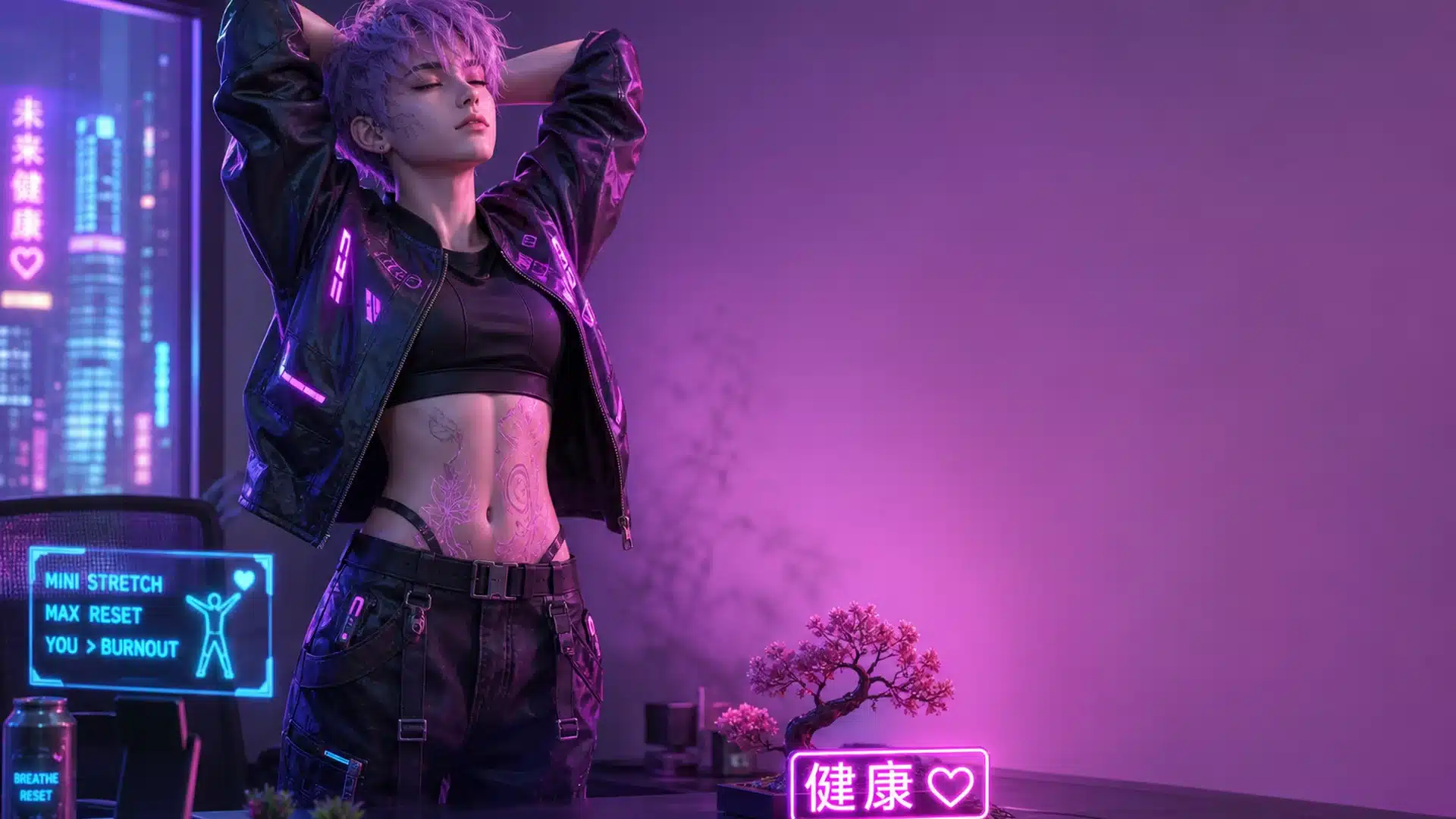 Ilustrasi cyberpunk standing break minggu 7 - Spinsakti