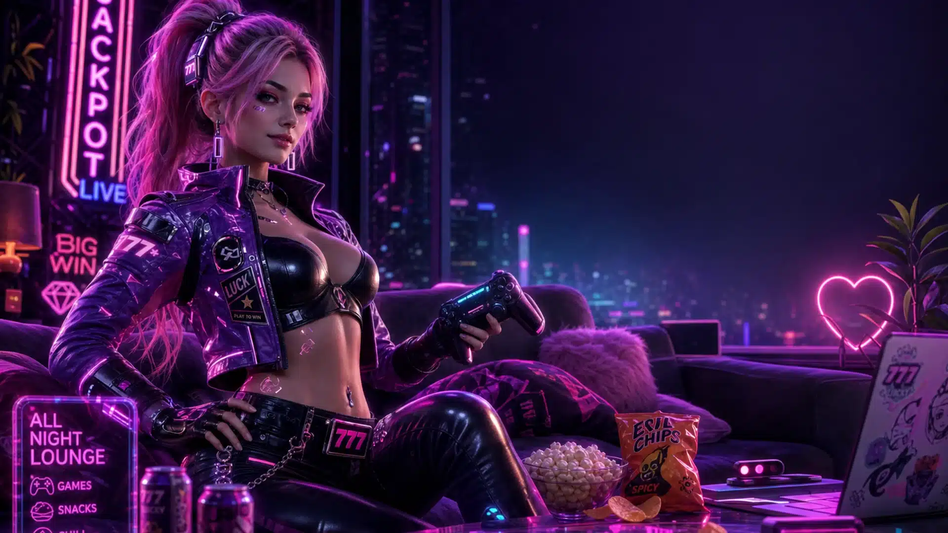 Ilustrasi cyberpunk marathon gaming minggu 17 - Spinsakti