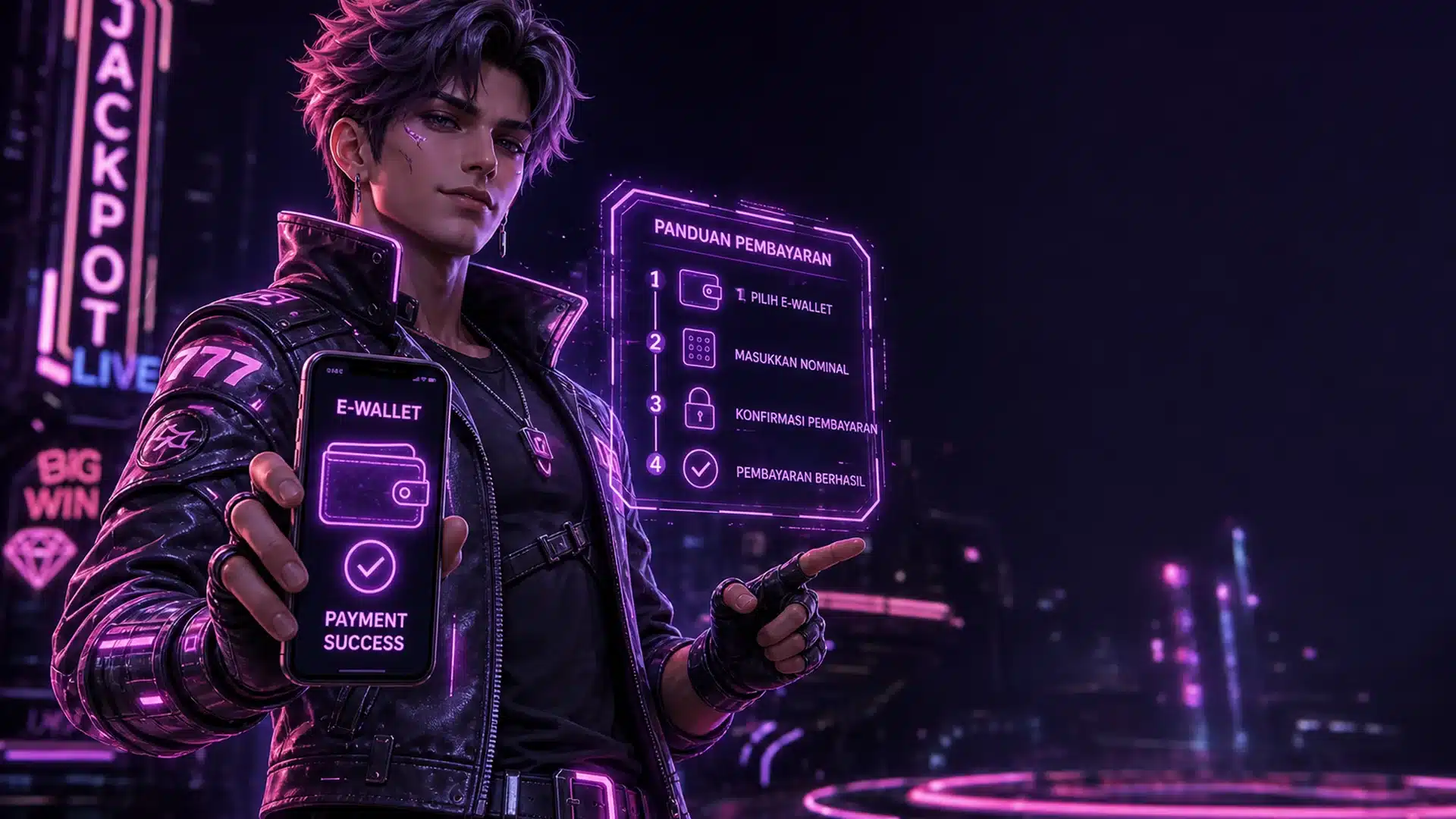 Ilustrasi dashboard keamanan akun akhir Juli dengan ikon perangkat dan perisai neon